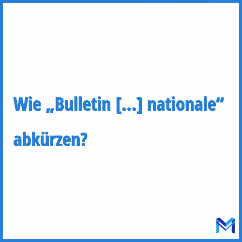Wie „Bulletin officiel de l'Education nationale“ abkürzen?