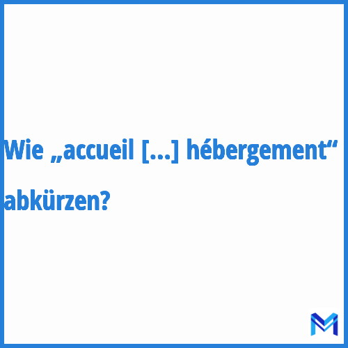 Wie „Accueil de loisirs sans hébergement“ abkürzen?