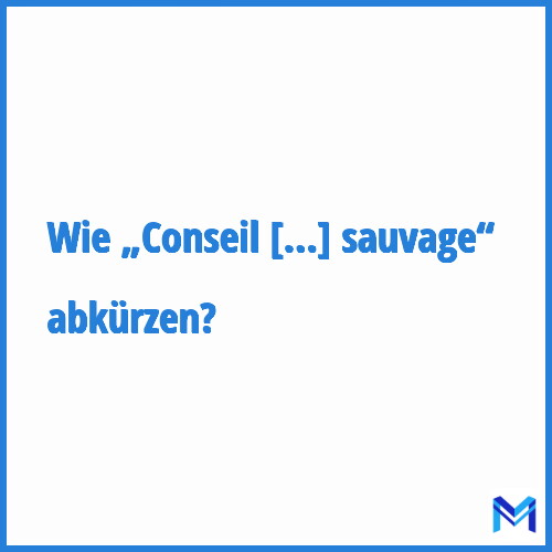 Wie „Conseil national de la chasse et de la faune sauvage“ abkürzen?